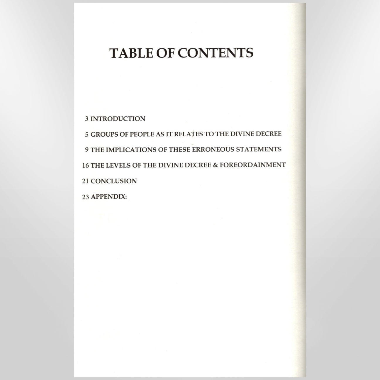 A Treatise Regarding The Divine Decree And Foreordainment