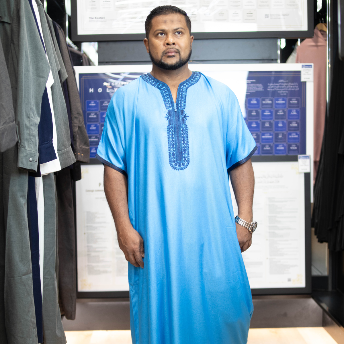 IKAF Moroccan Embroidered Half-Sleeved