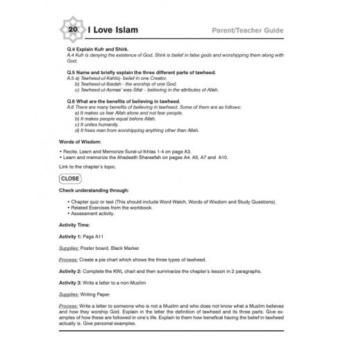 I Love Islam Parent/Teacher Guide Grade/Level 5