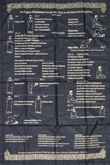 Prayer mat with step by step guide and illustrations