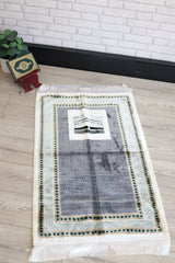 Ultra Plush Prayer Mat with Kaaba Motif (65 X 115cm)