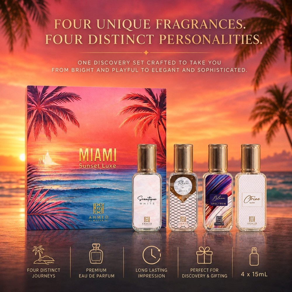 Miami Sunset Luxe Discovery Set By Ahmed Al Maghribi (4x 15ml perfumes)