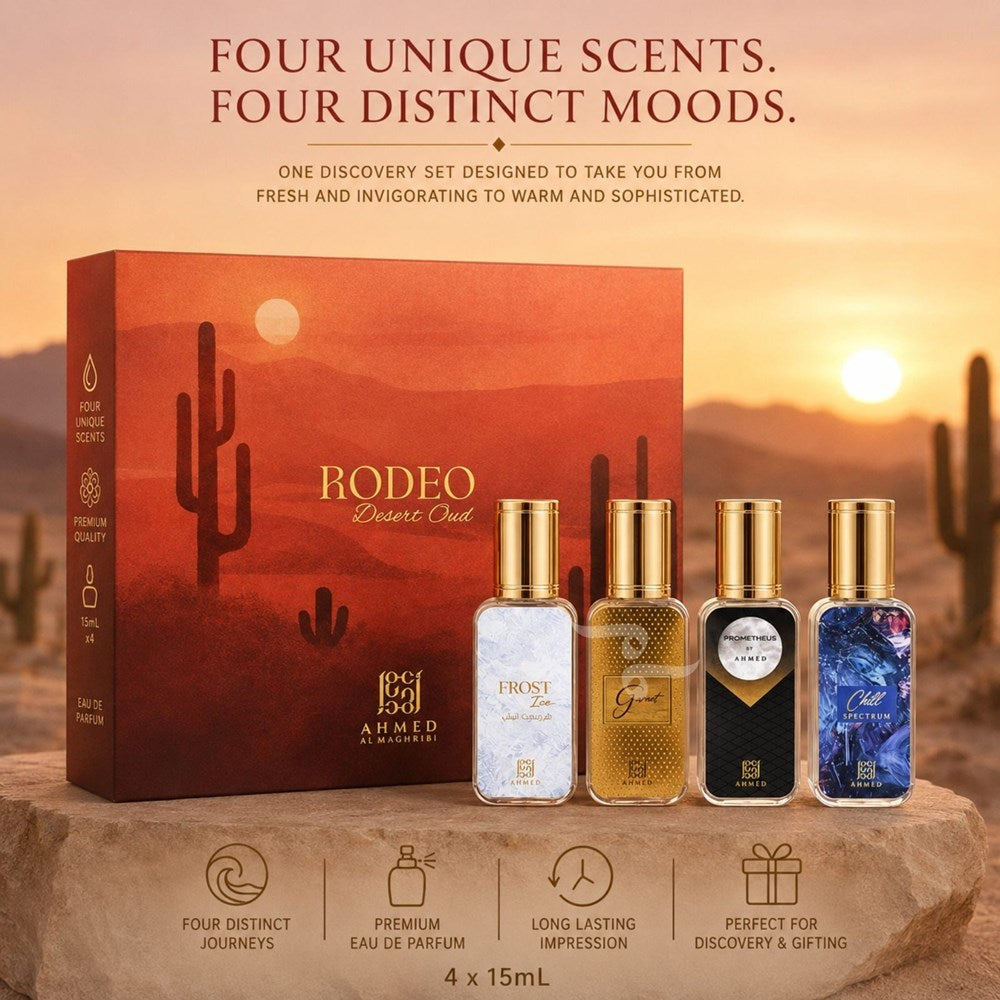 Rodeo Desert Oud Discovery Set By Ahmed Al Maghribi (4x 15ml perfumes)