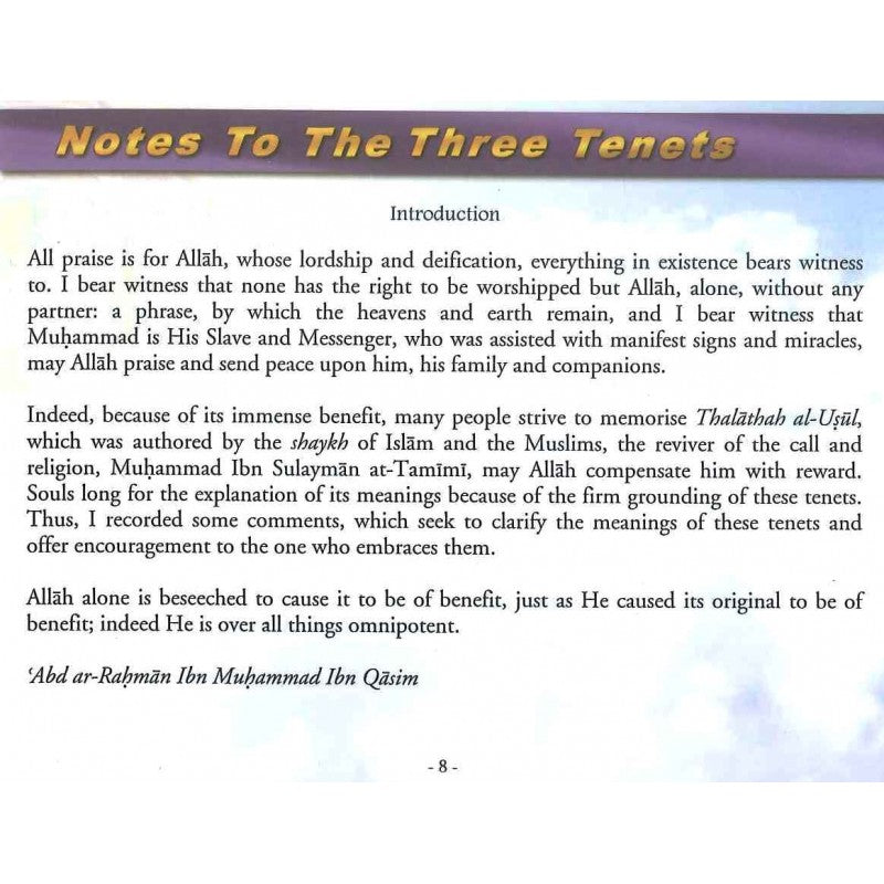 Notes To The Three Tenets-0