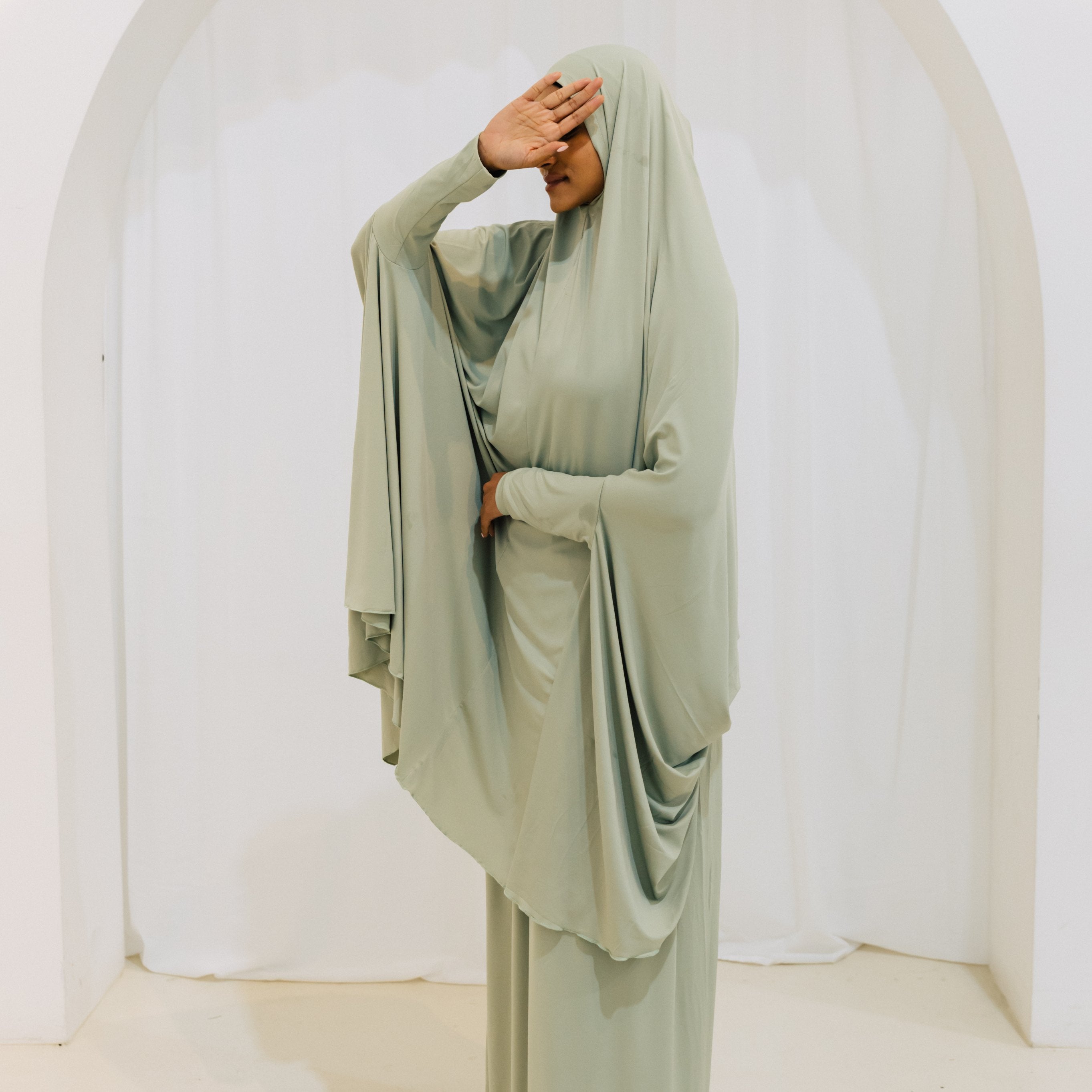 Premium XL Jilbab Sleeved Laurel Green