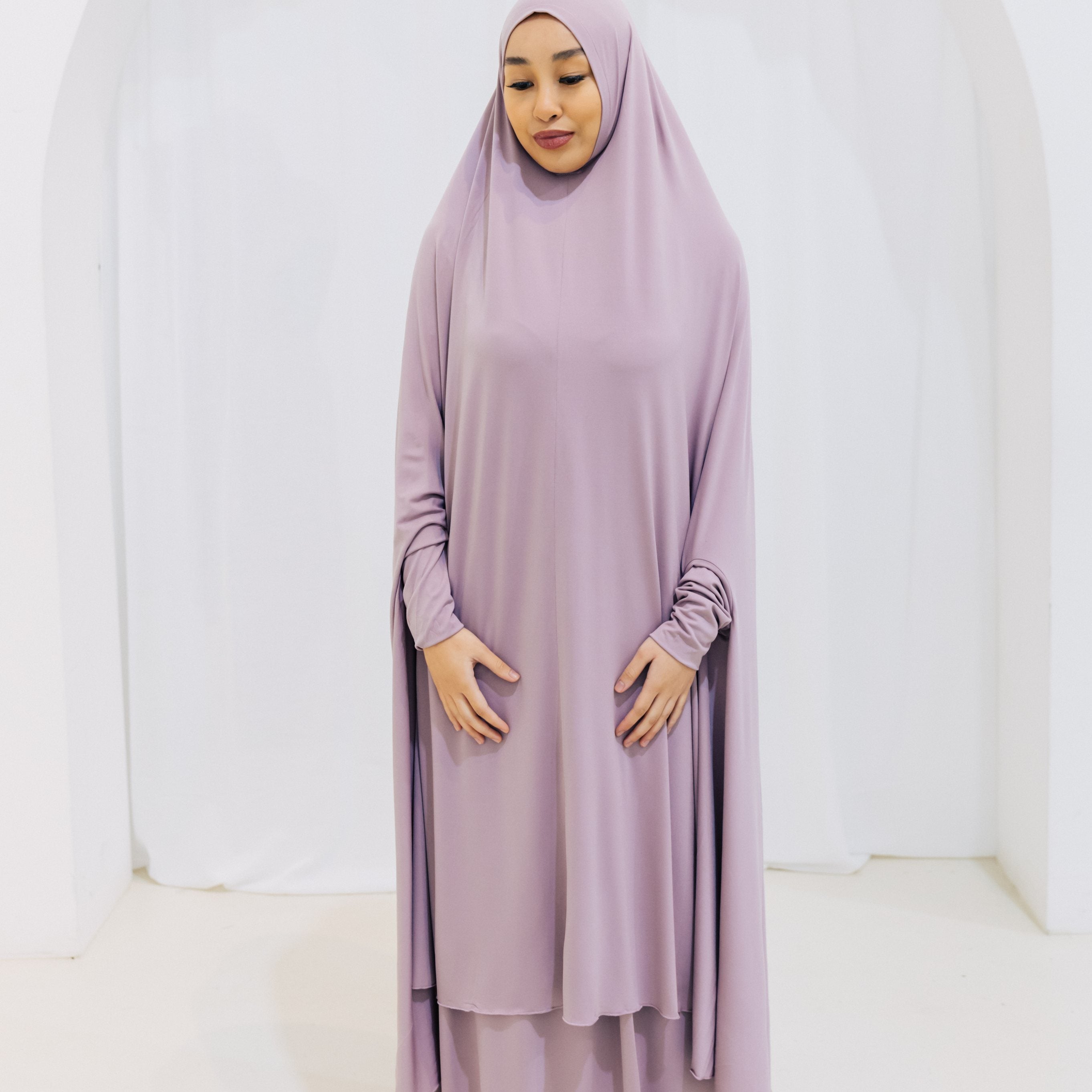 Premium XL Jilbab Sleeved Pastel Purple